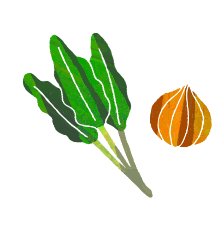 ほうれん草と玉ねぎ